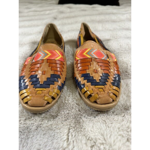 Handmade Shoes - Women Handmade Authentic Mexican Genuine Soft Leather Sandal Huaraches US size 7